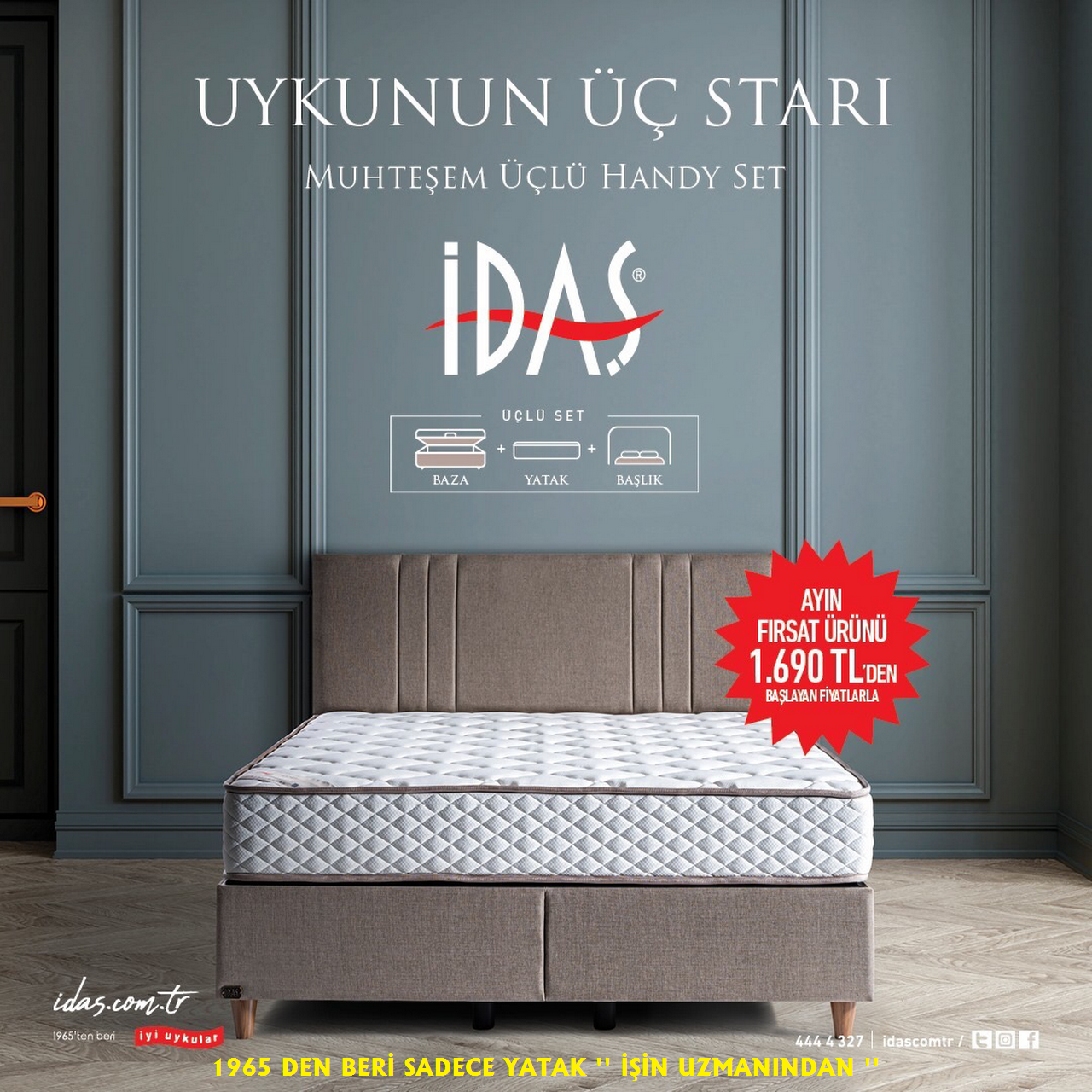 İDAŞ 090X190 HANDY SET KUMAŞ resmi